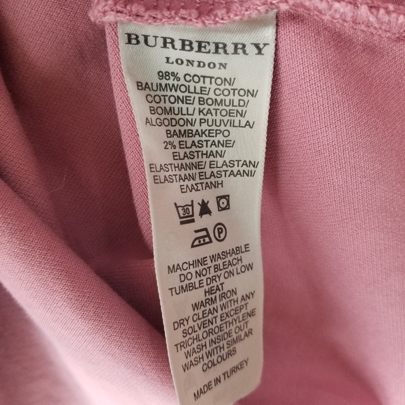 NEW Burberry Pink Puff Sleeve Polo Size Large - Picture 7 of 7